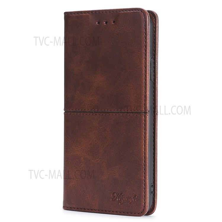 Stand Card Slots Design Full Protection Anti-drop Auto-absorbed Magnetic Closing Leather Phone Cover Shell for Google Pixel 6 Pro - Dark Brown-2