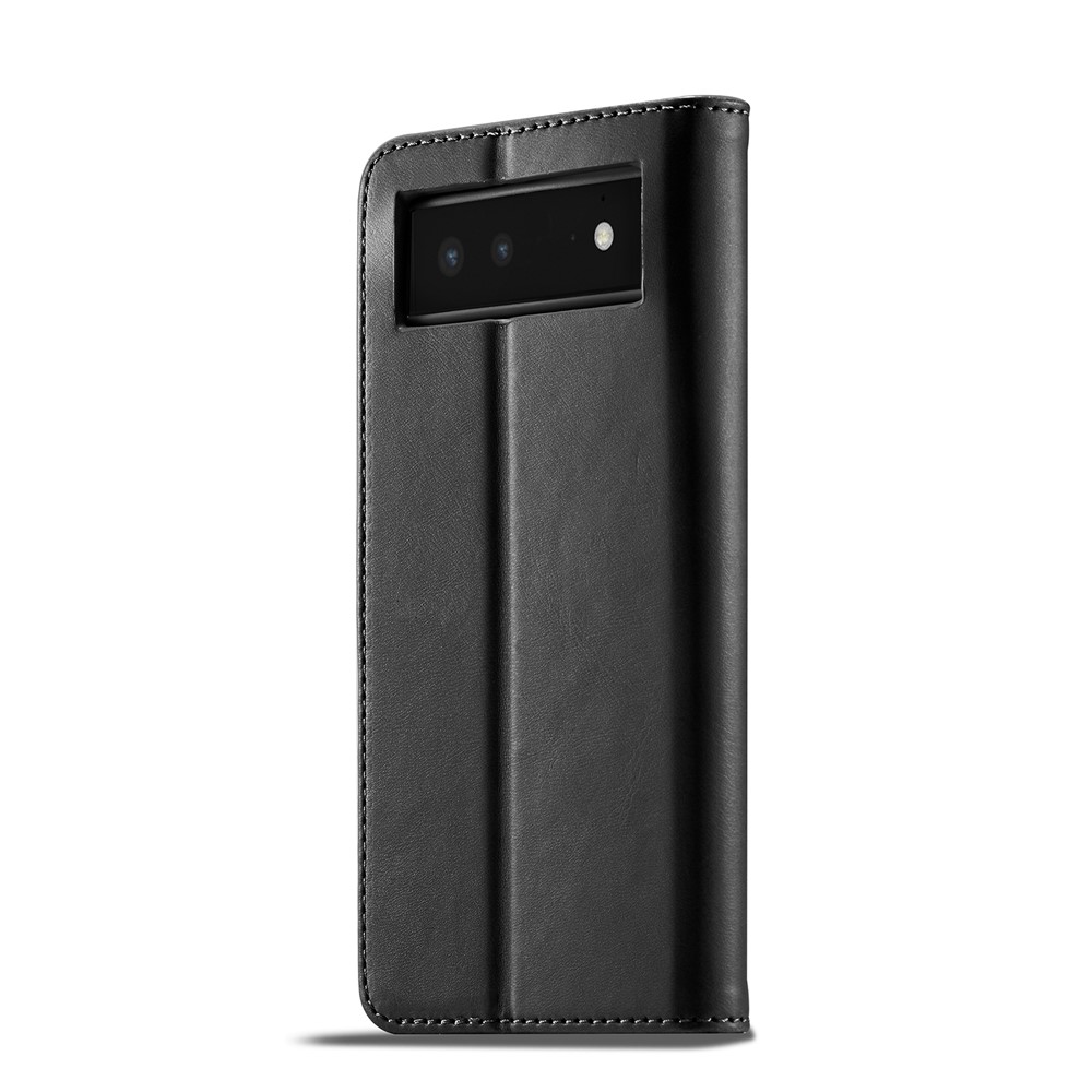 LC.IMEEKE PU Leather Wallet Stand Flip Shockproof Protective Cover for Google Pixel 6 - Black-3