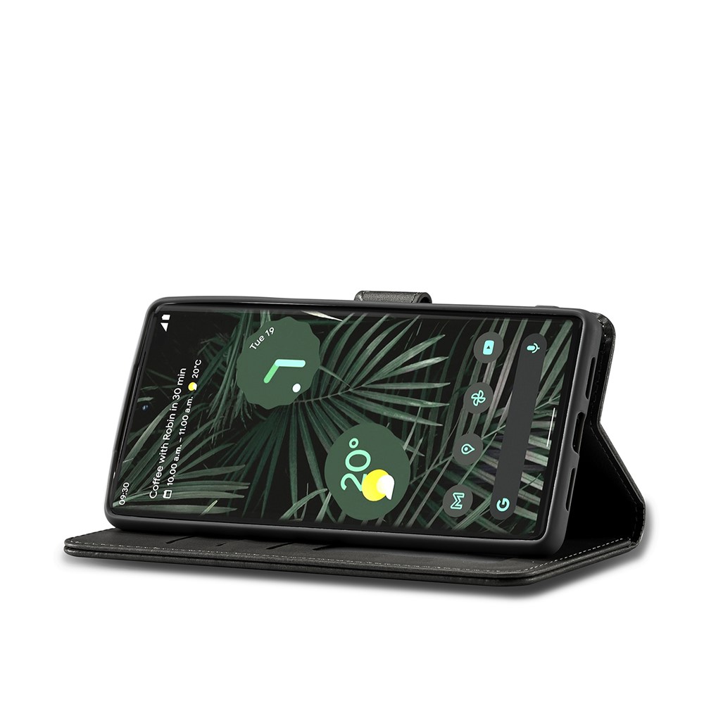 LC.IMEEKE PU Leather Wallet Stand Flip Shockproof Protective Cover for Google Pixel 6 - Black-5
