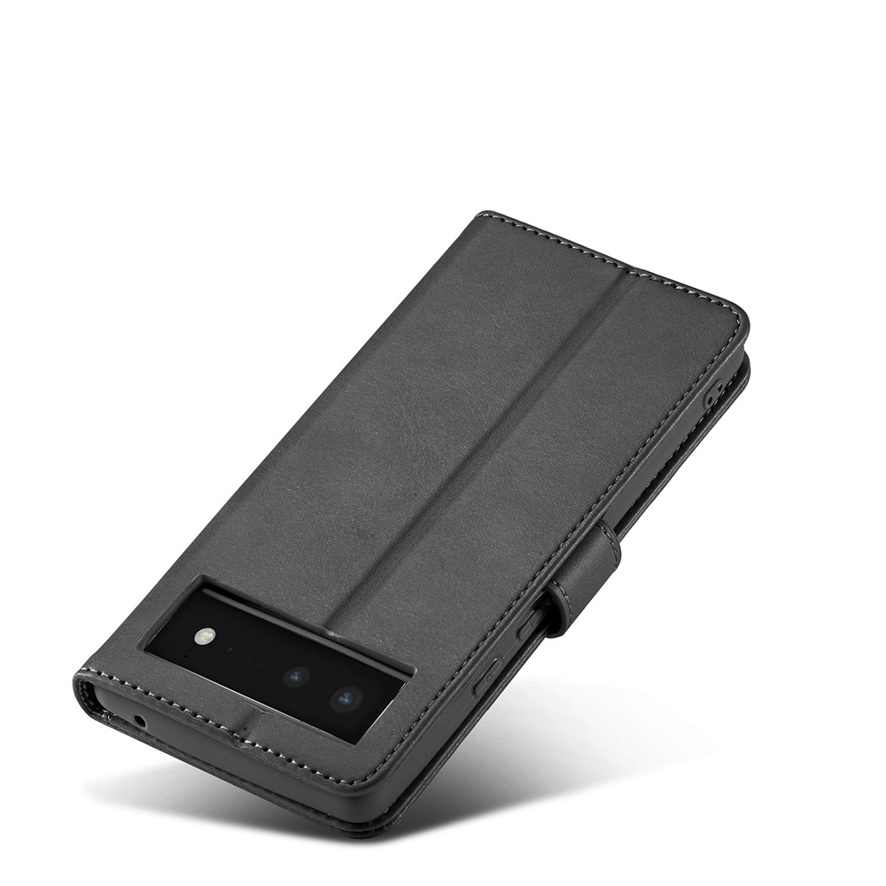 LC.IMEEKE PU Leather Wallet Stand Flip Shockproof Protective Cover for Google Pixel 6 - Black-8