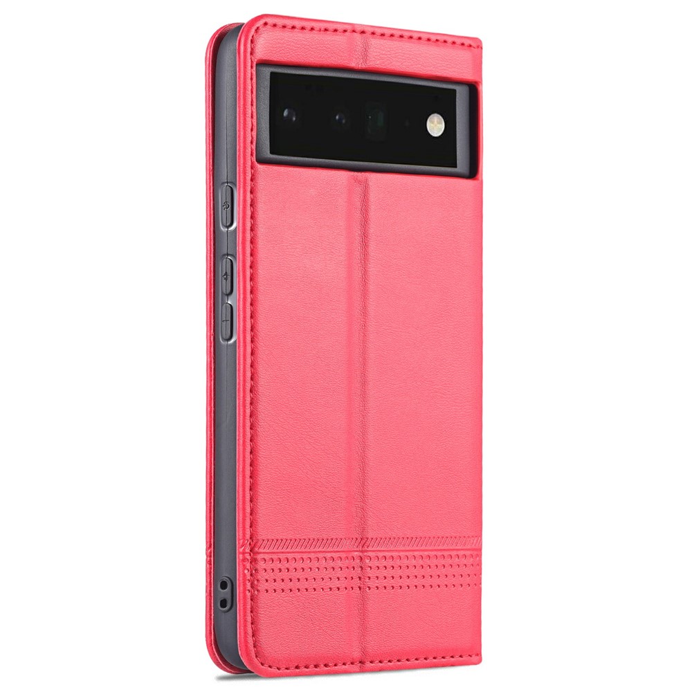 AZNS Smooth Wallet Design High-quality PU Leather Shockproof Phone Cover Case for Google Pixel 6 Pro - Red-3