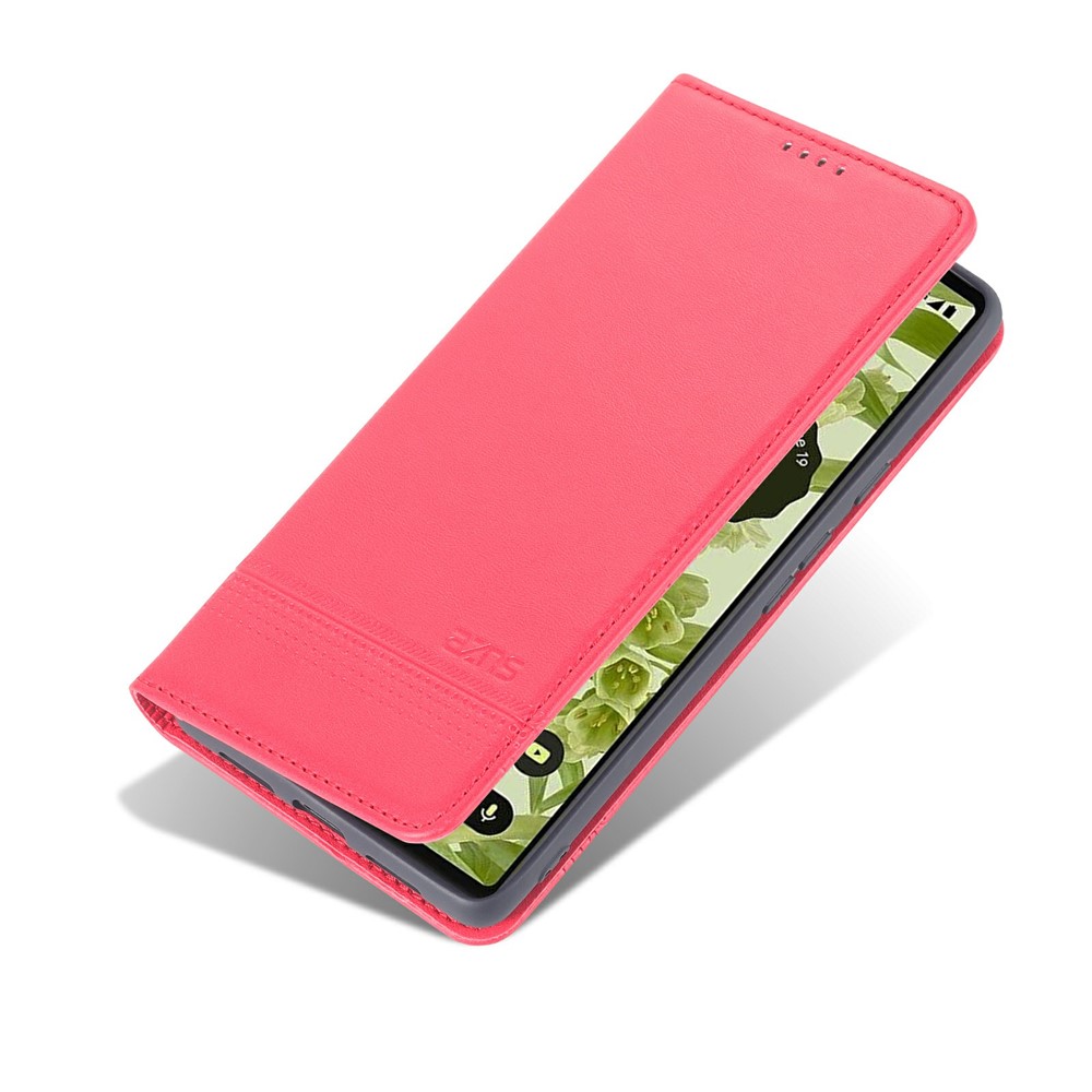 AZNS Smooth Wallet Design High-quality PU Leather Shockproof Phone Cover Case for Google Pixel 6 Pro - Red-8