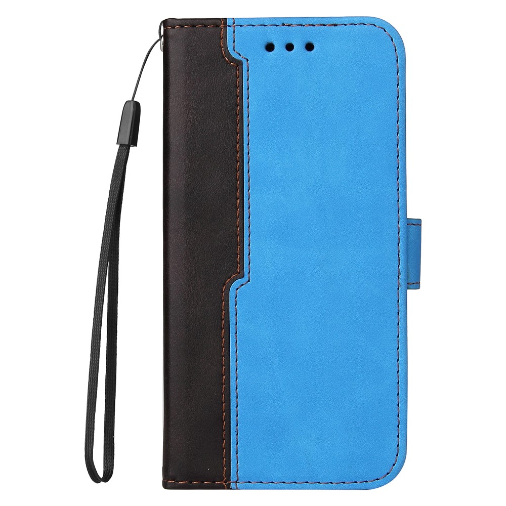 Business Style Splicing Dual-color Magnetic Clasp Phone Case Shell with Stand and Wallet for Google Pixel 6 - Blue-2