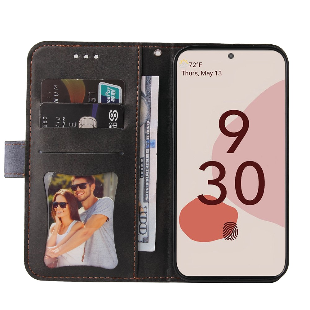 Business Style Splicing Dual-color Stand Wallet Design Anti-drop Magnetic Closure Phone Case Shell for Google Pixel 6 Pro - Grey-4