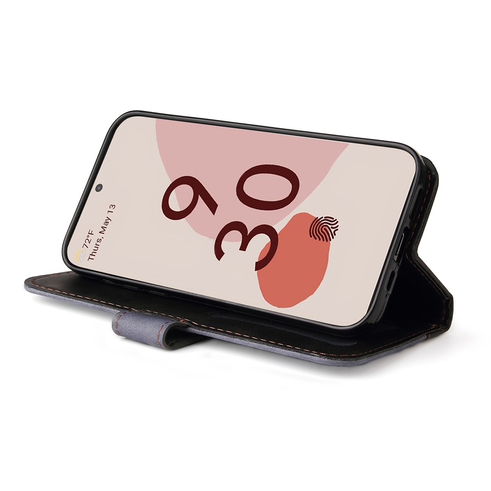 Business Style Splicing Dual-color Stand Wallet Design Anti-drop Magnetic Closure Phone Case Shell for Google Pixel 6 Pro - Grey-6