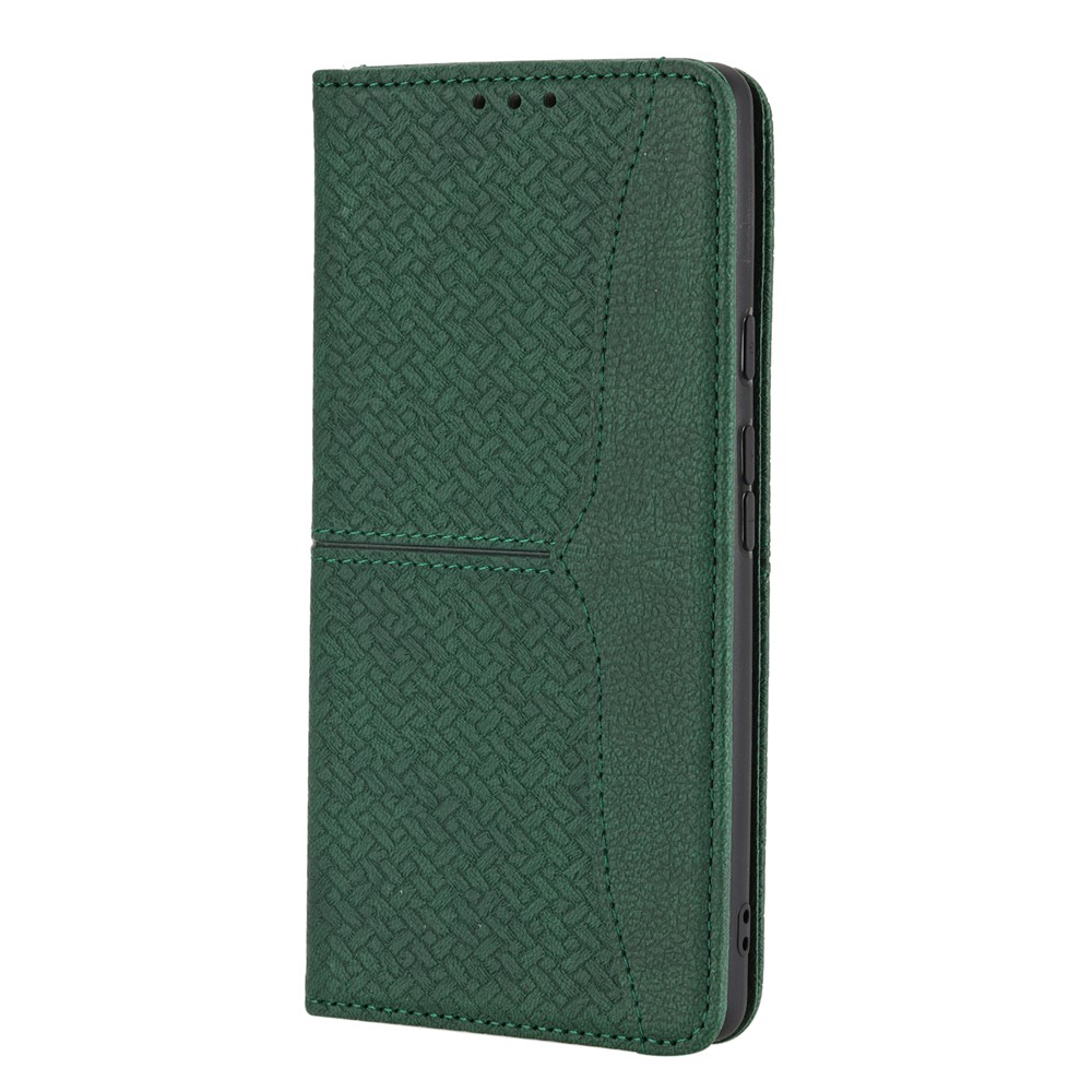 Magnetic Absorption Woven Texture Wallet Wrist Strap Leather Cover Case with Stand for Google Pixel 6 Pro - Green-2