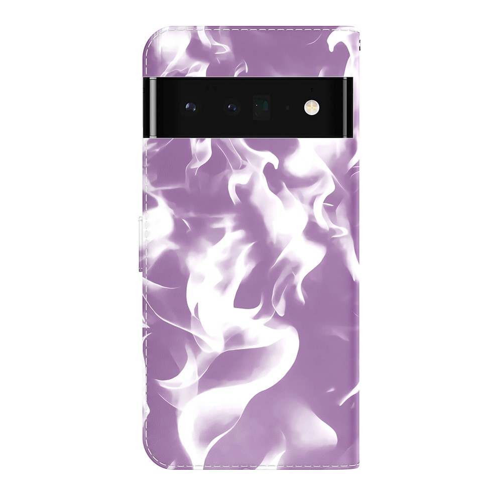 Wallet Function Phone Cover Fog Pattern Printing PU Leather+TPU Magnetic Closure Flip Phone Case for Google Pixel 6 Pro - Purple-3