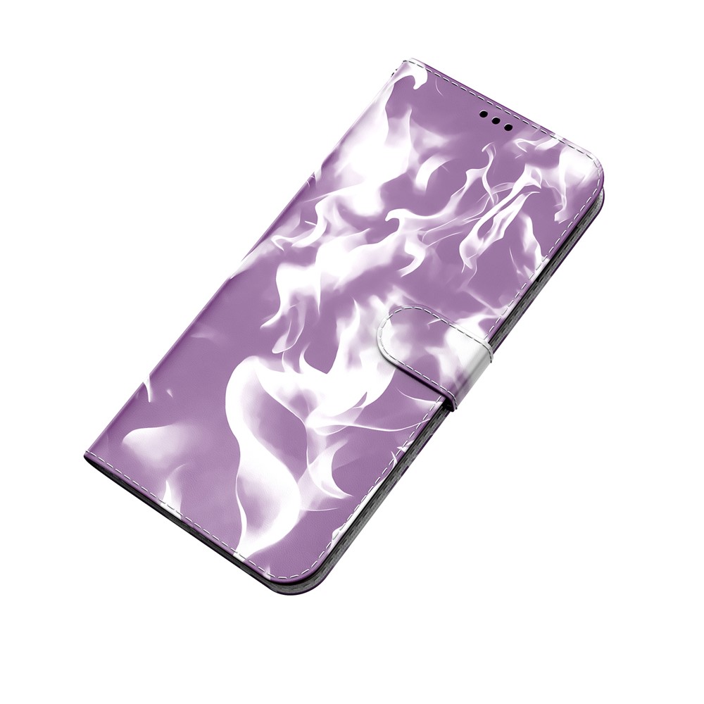 Wallet Function Phone Cover Fog Pattern Printing PU Leather+TPU Magnetic Closure Flip Phone Case for Google Pixel 6 Pro - Purple-7
