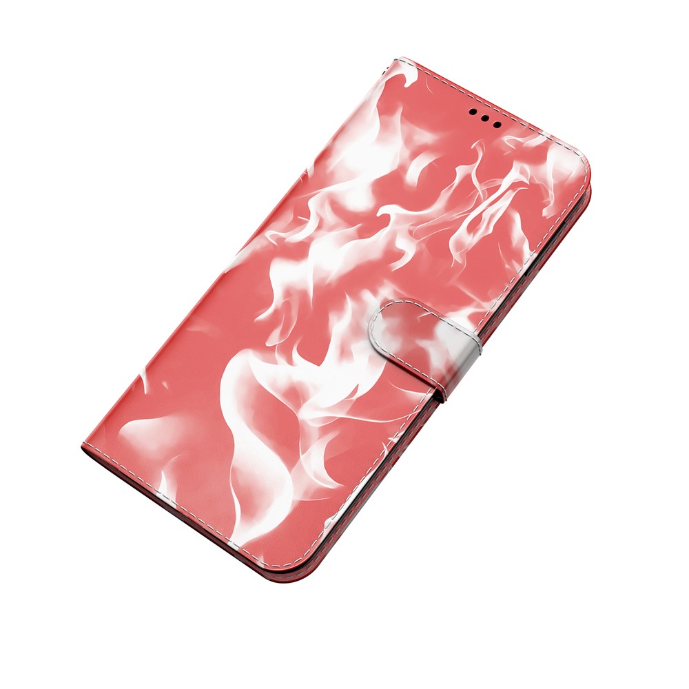 Folio Fog Pattern Printing Phone Cover Stylish PU Leather Magnetic Closure Flip Wallet Phone Case for Google Pixel 6 - Red-7