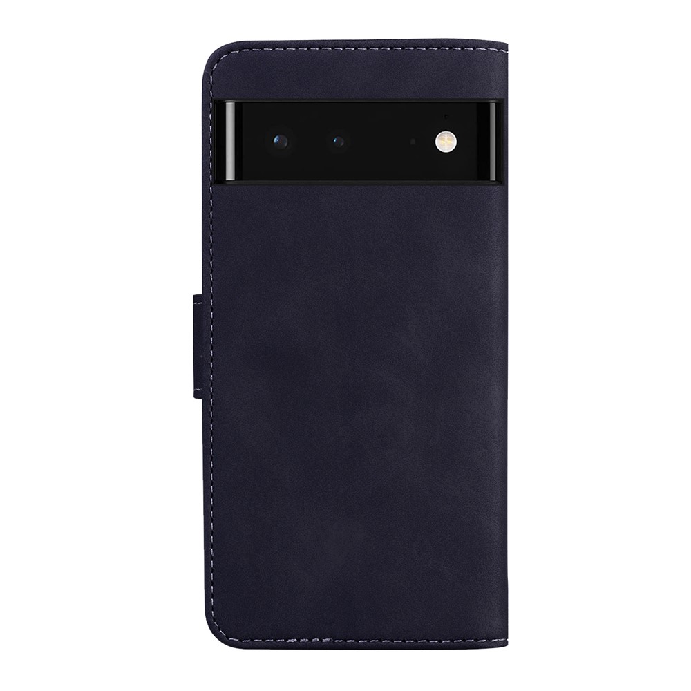 Solid Color Phone Case Stand Wallet Premium PU Leather Dual-sided Magnetic Closure Cover Shell for Google Pixel 6 - Black-3