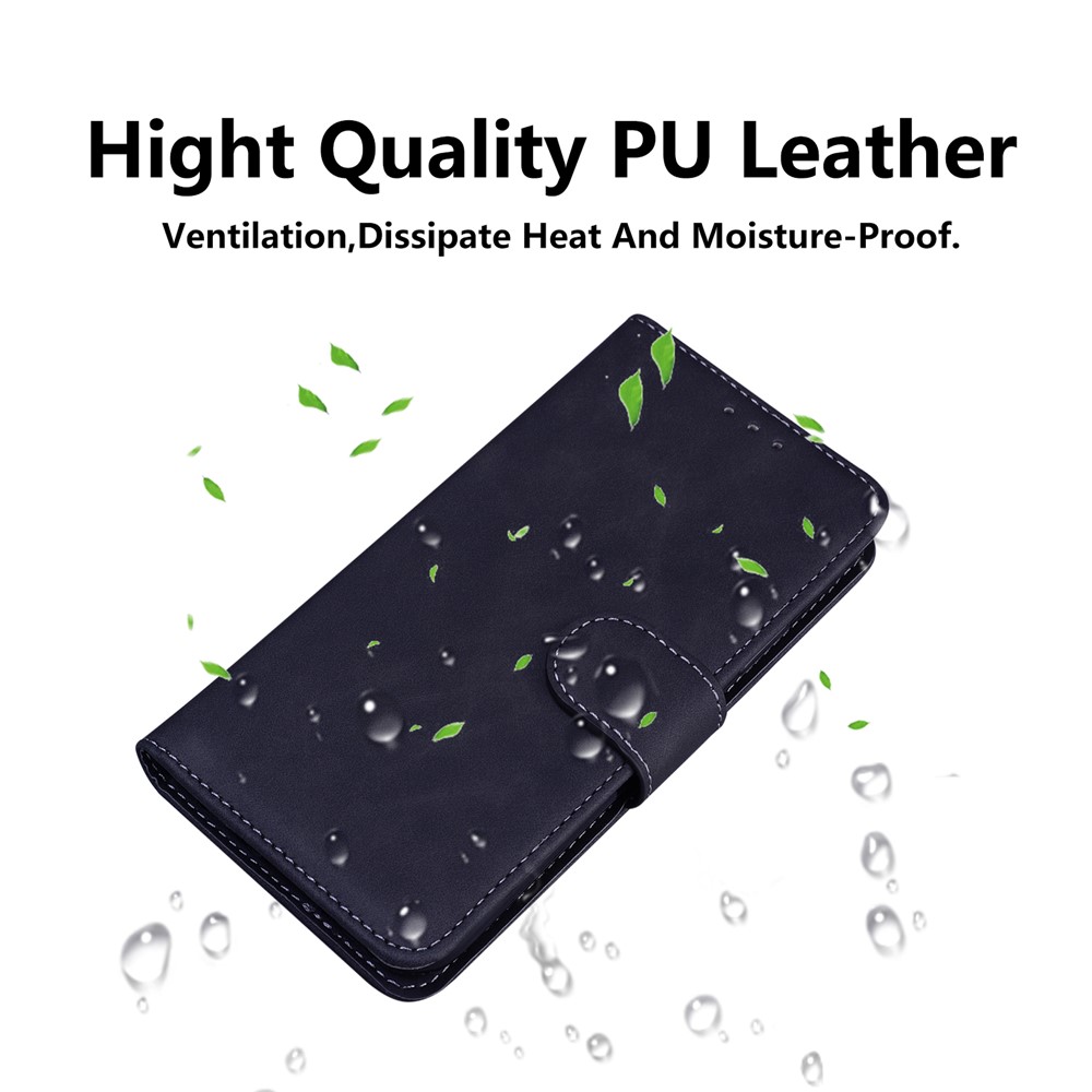 Solid Color Phone Cover Scratch-resistant Premium PU Leather Wallet Design Flip Case with Stand for Google Pixel 6 Pro - Black-7
