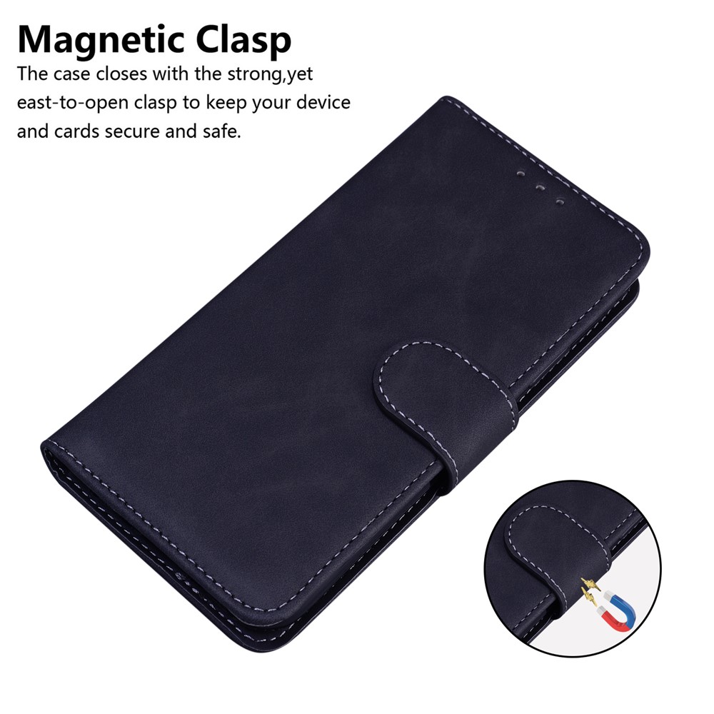 Solid Color Phone Cover Scratch-resistant Premium PU Leather Wallet Design Flip Case with Stand for Google Pixel 6 Pro - Black-8