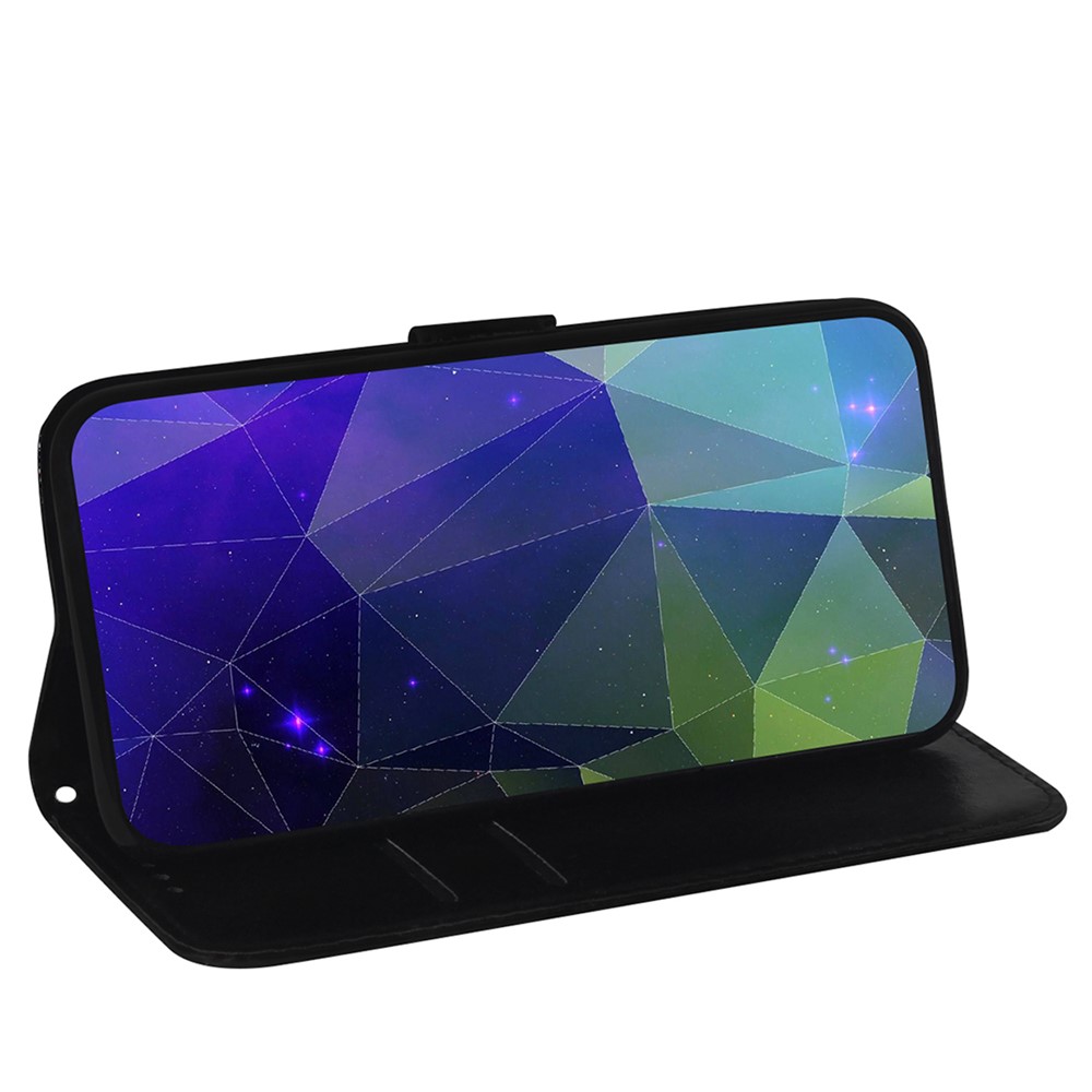 For Google Pixel 6 Durable PU Leather Mirror-like Surface Wallet Stand Phone Cover Shell - Blue-5