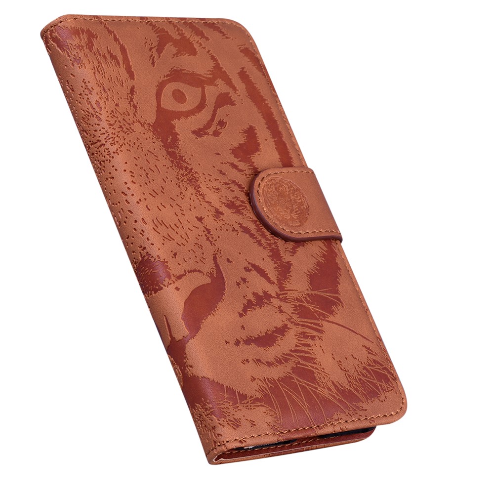 Tiger Imprinted PU Leather Phone Flip Case Cover with Wallet Stand for Google Pixel 6 Pro - Brown-6