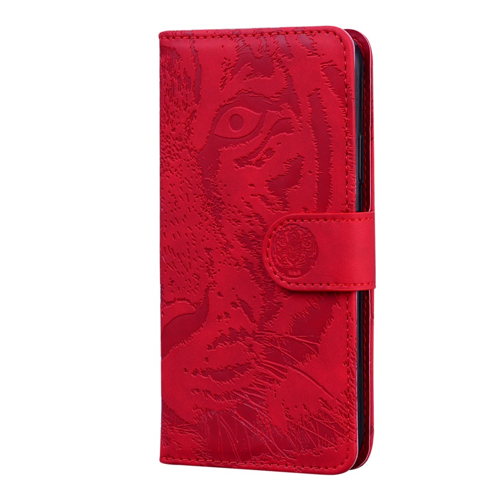 Tiger Pattern Imprinted PU Leather Wallet Stand Phone Flip Case Shell for Google Pixel 6 - Red-2