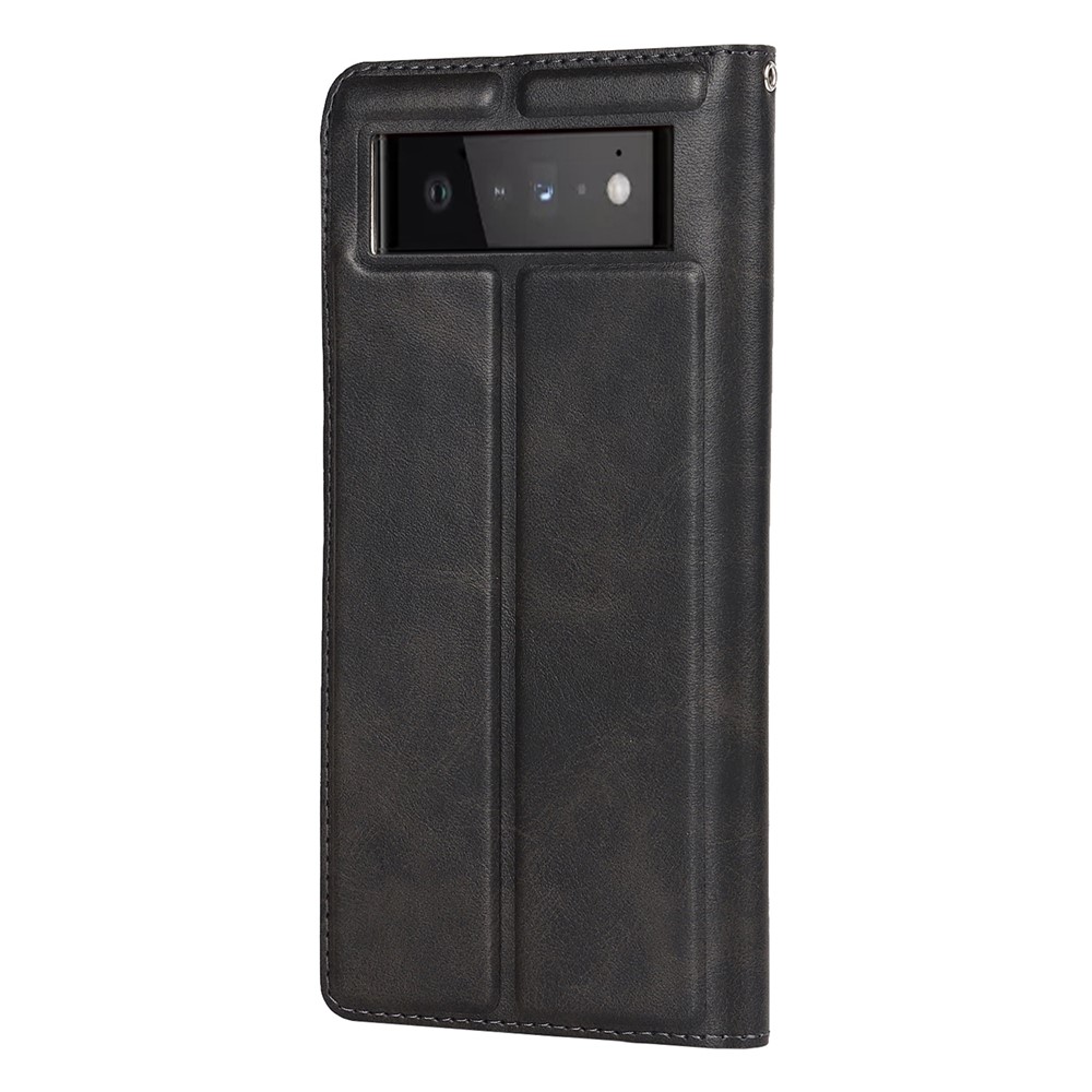 PU Leather Full Protection Card Holder Phone Cover Stand Case with Lanyard for Google Pixel 6 Pro - Black-3