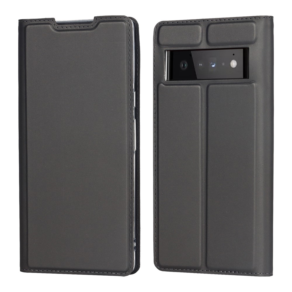 PU Leather Card Holder Design Light Slim Protective Phone Case with Stand for Google Pixel 6 Pro - Black-1
