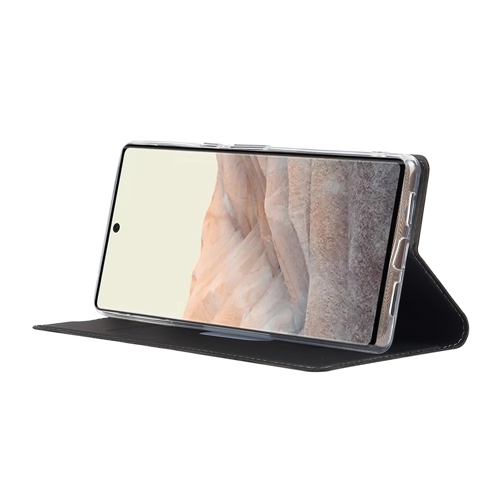 PU Leather Card Holder Design Light Slim Protective Phone Case with Stand for Google Pixel 6 Pro - Black-5