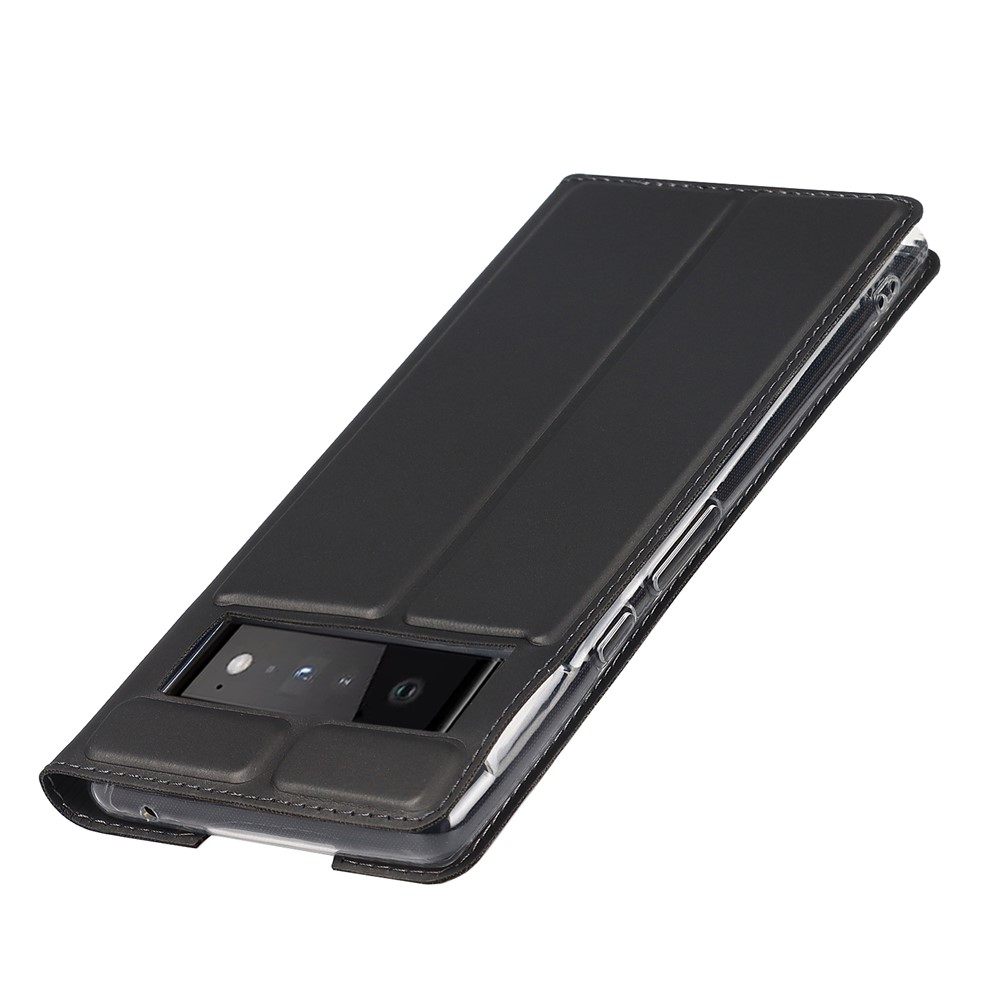 PU Leather Card Holder Design Light Slim Protective Phone Case with Stand for Google Pixel 6 Pro - Black-7