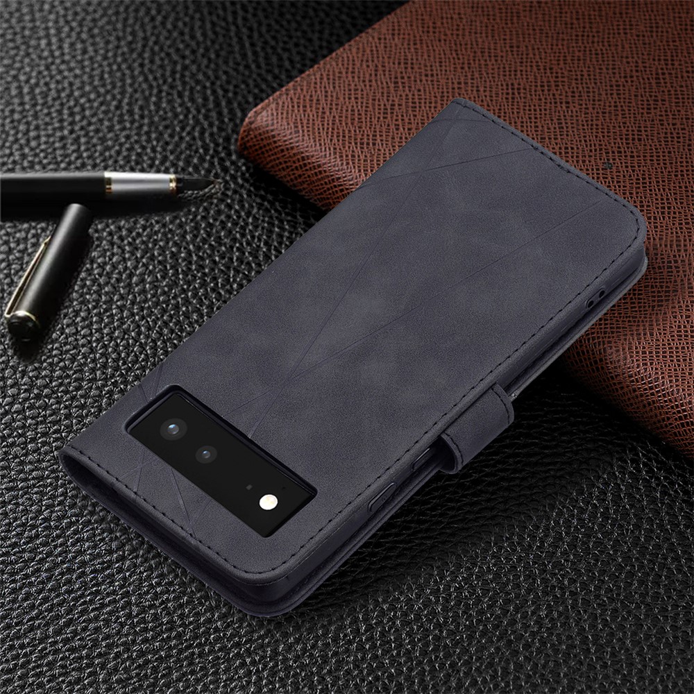 Imprinted Butterfly Pattern PU Leather Case Dual-sided Magnetic Clasp Wallet Stand Cover with Strap for Google Pixel 6 - Black-8