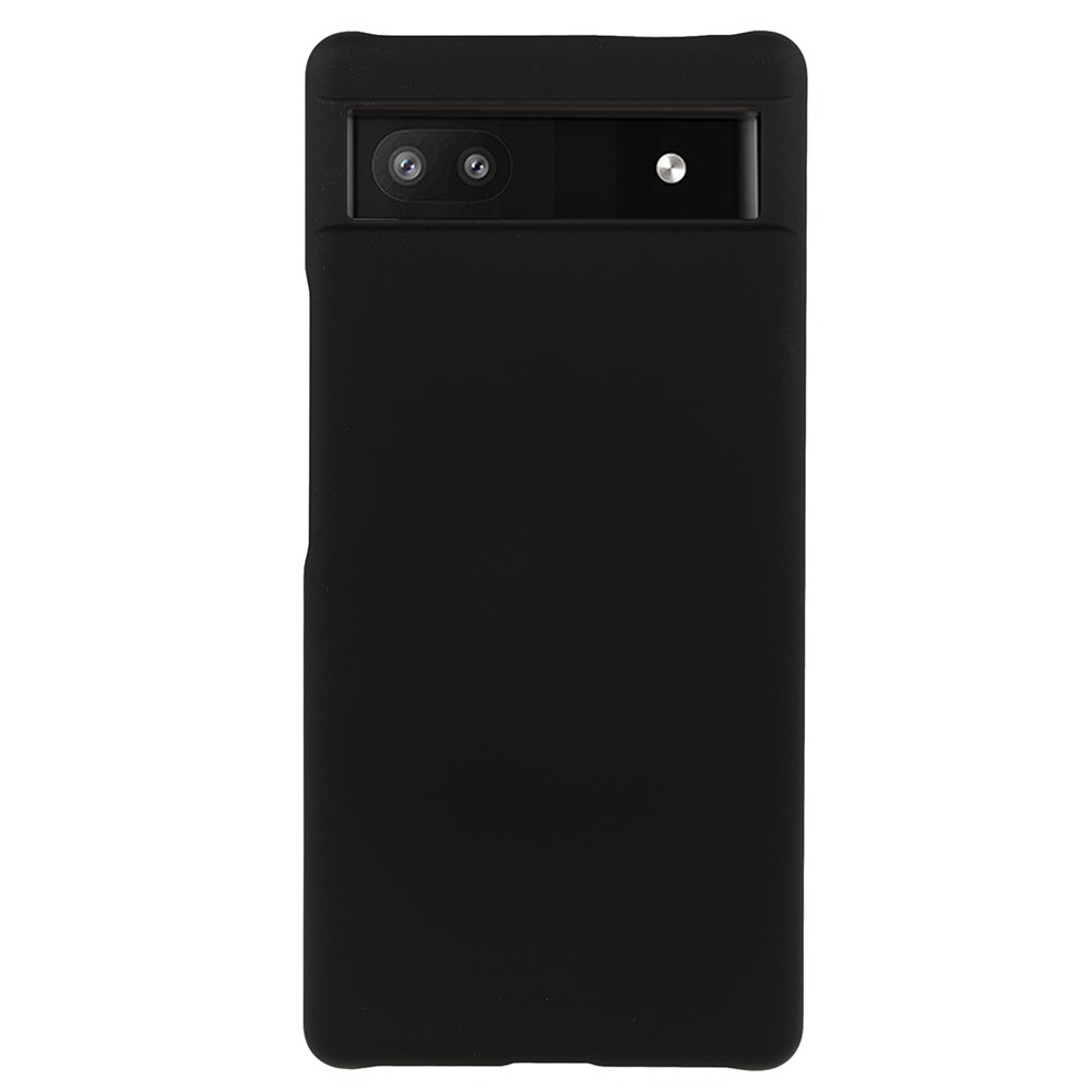 Anti-dust Glossy Surface Rubberized Hard PC Phone Covering Protective Phone Case for Google Pixel 6a - Black-1