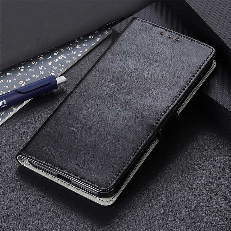 Solid Color Textured Leather Case Adjustable Stand Wallet Phone Shell for Google Pixel 6a - Black-6