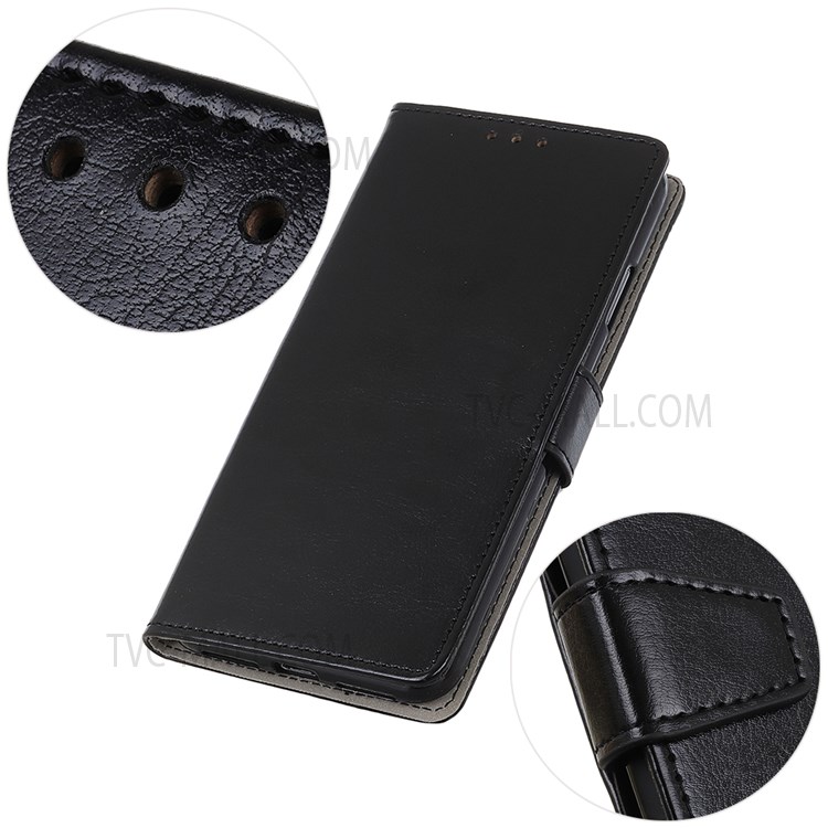 Solid Color Textured Leather Case Adjustable Stand Wallet Phone Shell for Google Pixel 6a - Black-7
