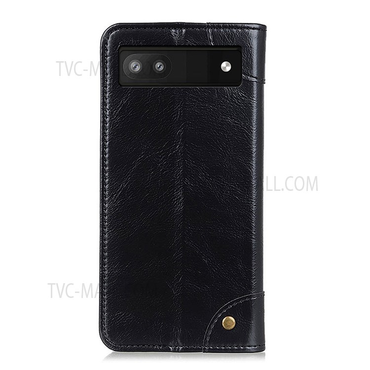 Magnetic Adsorption Protective Leather + TPU Case Phone Cover with Stand Wallet for Google Pixel 6a - Black-3