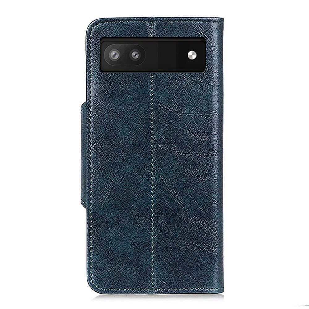 KHAZHEN All-inclusive PU Leather + TPU Mobile Phone Case Protection Phone Cover with Stand Wallet for Google Pixel 6a - Blue-3