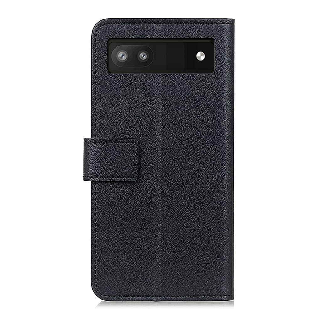For Google Pixel 6a Shockproof PU Leather + TPU Flip Phone Case Protective Shell with Wallet Stand - Black-3