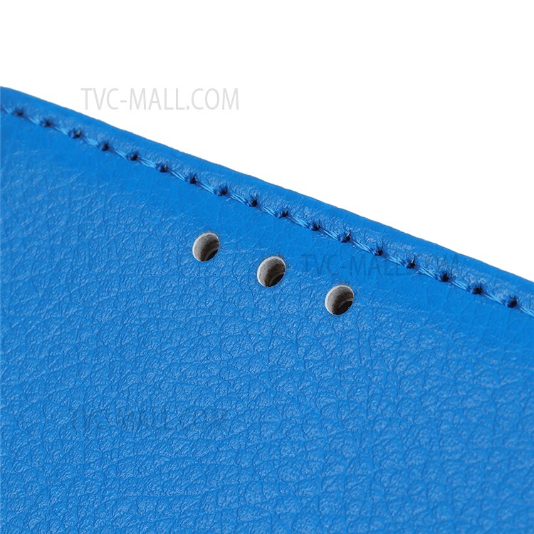 Litchi Texture Magnetic Closure Cover Anti-fall Protective PU Leather + TPU Stand Wallet Phone Case for Google Pixel 6a - Blue-7