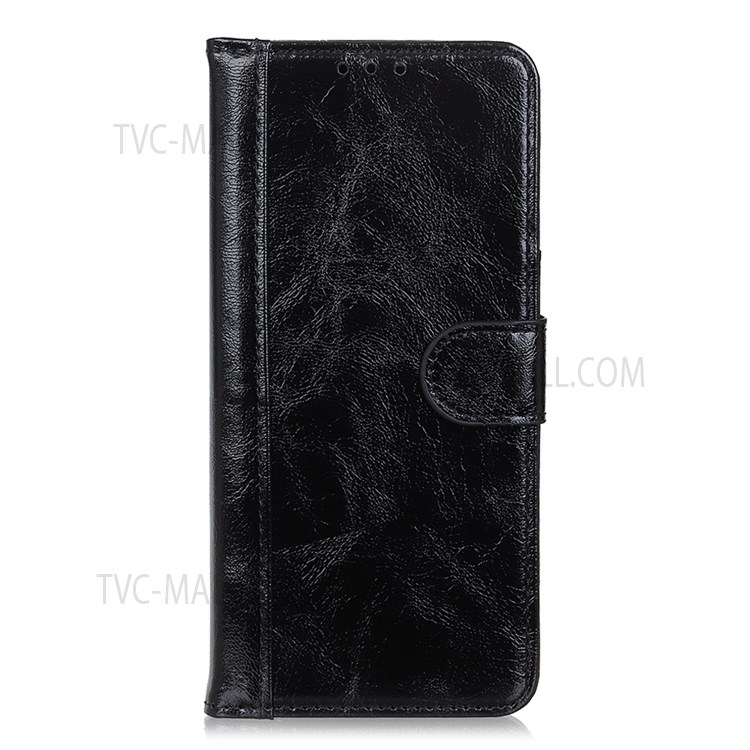 Crazy Horse Texture Split Leather + Inner TPU Cover Wallet Foldable Stand Phone Case for Google Pixel 6a - Black-2