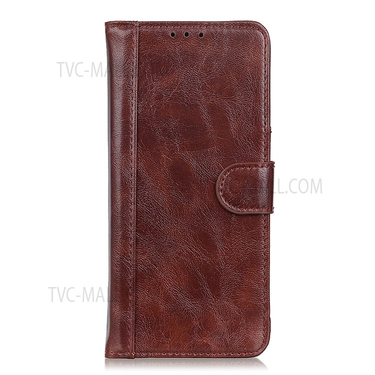Crazy Horse Texture Split Leather + Inner TPU Cover Wallet Foldable Stand Phone Case for Google Pixel 6a - Brown-2