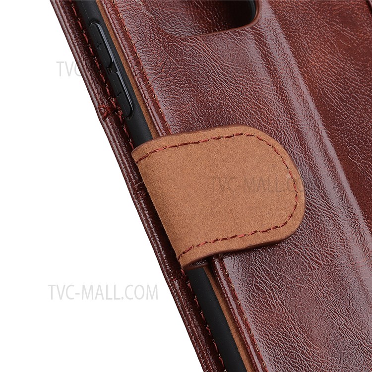 Crazy Horse Texture Split Leather + Inner TPU Cover Wallet Foldable Stand Phone Case for Google Pixel 6a - Brown-7