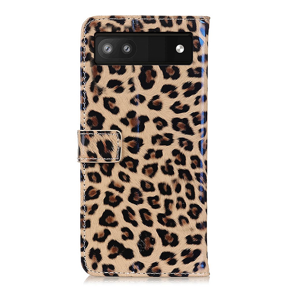 For Google Pixel 6a Leopard Pattern PU Leather Magnetic Flip Cover Wallet Stand Phone Case-3