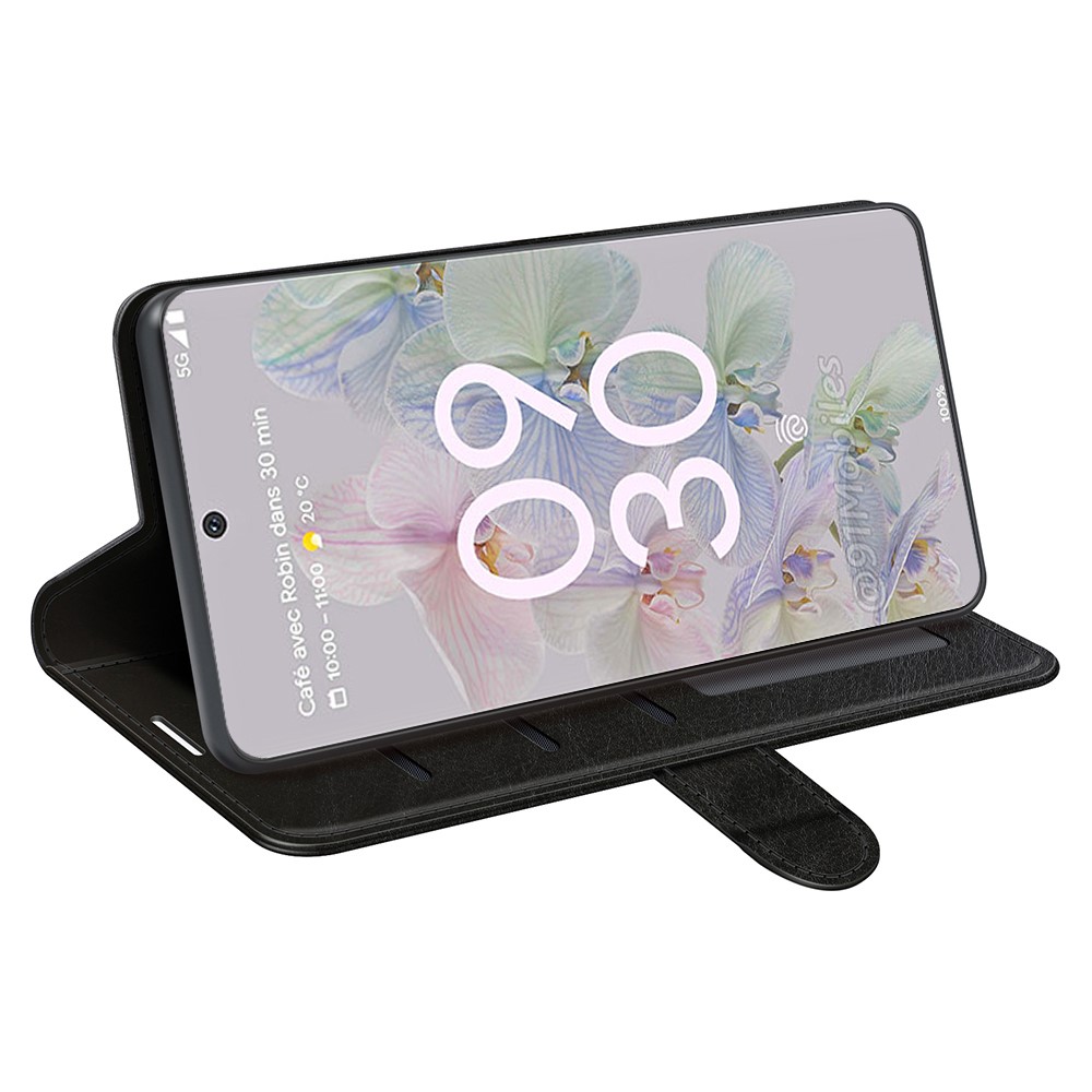 Fall-resistant Crazy Horse Texture PU Leather + TPU Stand Wallet Phone Case Cover for Google Pixel 6a - Black-10