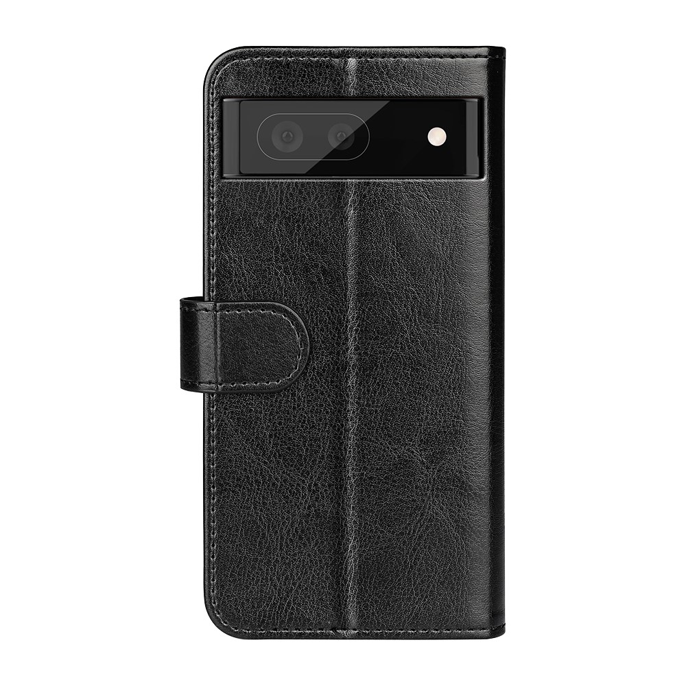 Fall-resistant Crazy Horse Texture PU Leather + TPU Stand Wallet Phone Case Cover for Google Pixel 6a - Black-3