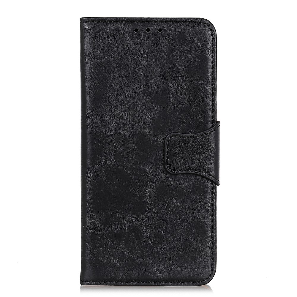 Crazy Horse Texture Split Leather + TPU Phone Cover Wallet Stand Case for Google Pixel 6a - Black-2