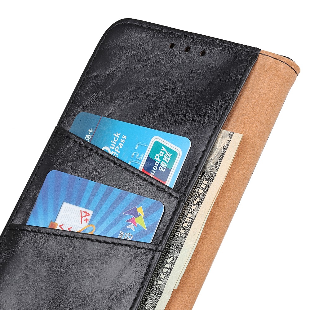 Crazy Horse Texture Split Leather + TPU Phone Cover Wallet Stand Case for Google Pixel 6a - Black-7