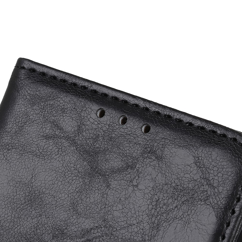 Crazy Horse Texture Split Leather + TPU Phone Cover Wallet Stand Case for Google Pixel 6a - Black-8