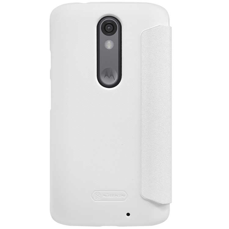 NILLKIN Sparkle Series Leather Folio Cover for Motorola Moto X Force X3 - White-2