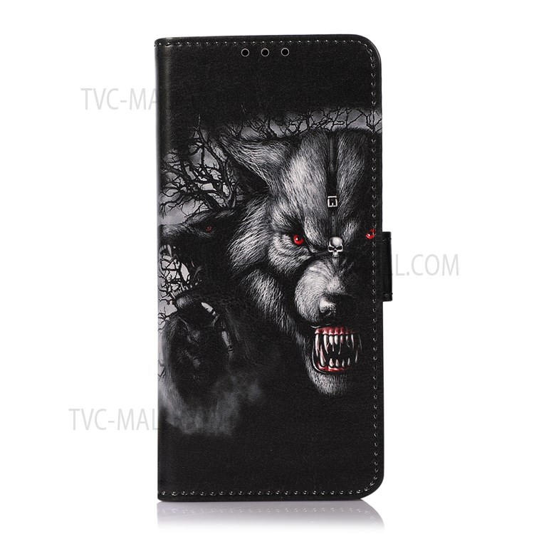 Flip Wallet Phone Case Pattern Printing PU Leather Stand Full Protection Magnetic Cover for Google Pixel 6a - Fierce Wolf-2