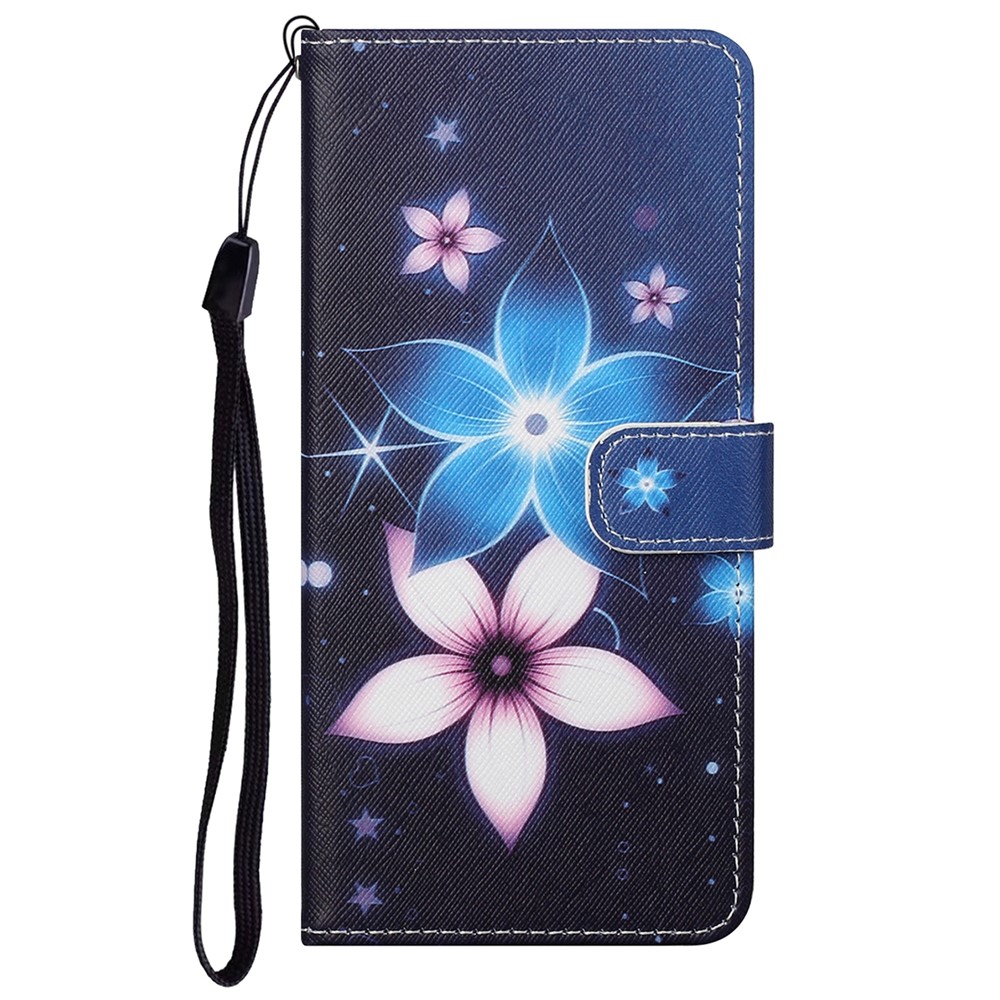 Magnetic Closed PU Leather Phone Protector Cross Texture Folding Phone Case with Stand Wallet for Google Pixel 6a - Flower-2