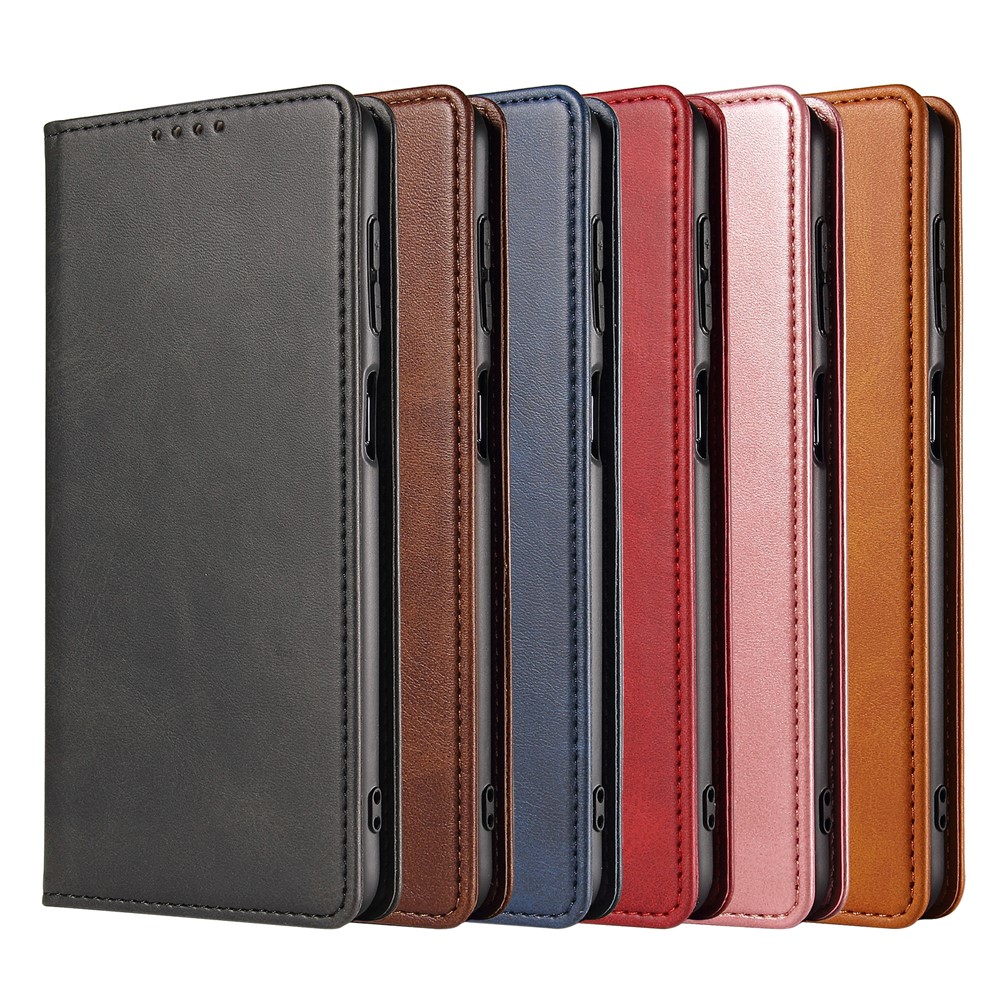 PU Leather Auto Magnetic Closed Case Stand Shockproof TPU Inner Wallet Flip Cover for Google Pixel 6 Pro - Black-10