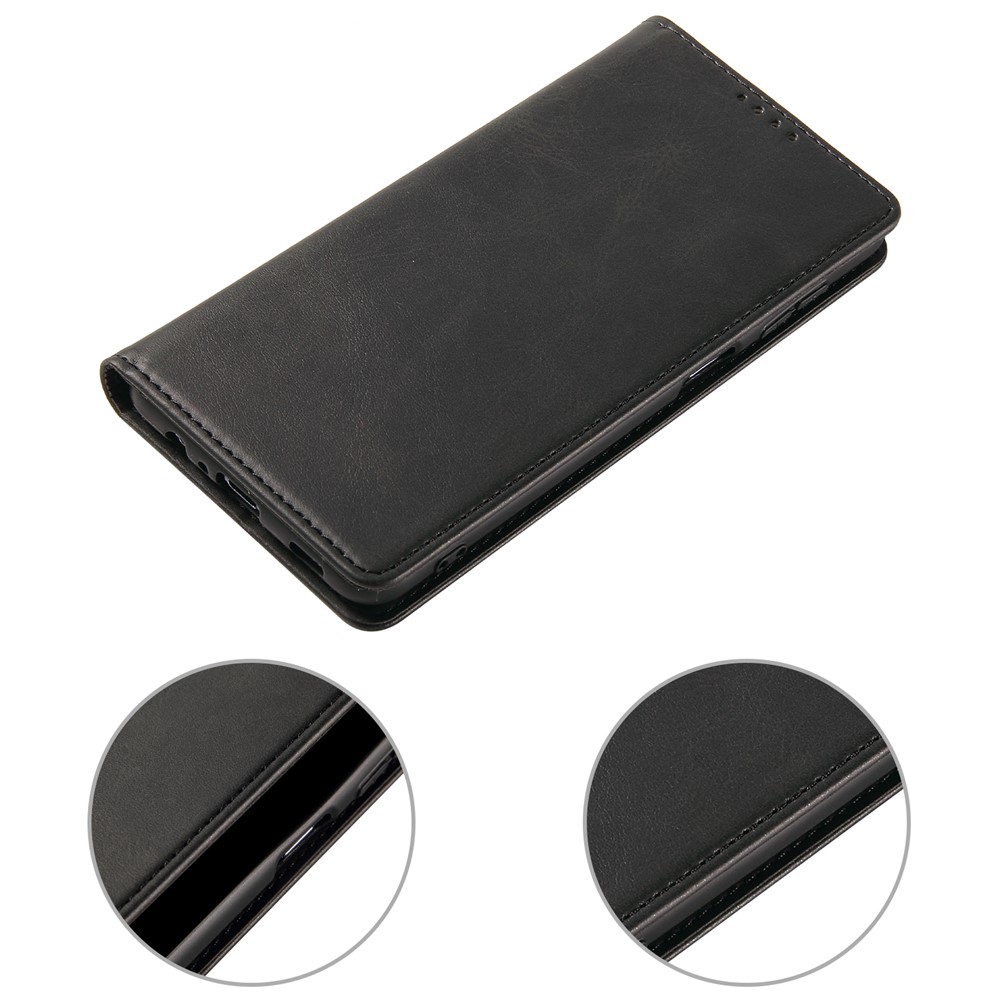 PU Leather Auto Magnetic Closed Case Stand Shockproof TPU Inner Wallet Flip Cover for Google Pixel 6 Pro - Black-8