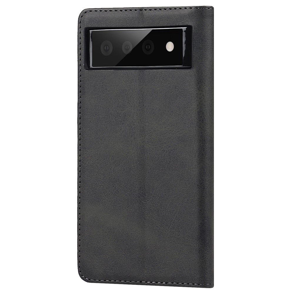 For Google Pixel 6 Wallet Stand Function Drop-proof Auto-absorbed TPU+PU Leather Phone Cover Case - Black-3