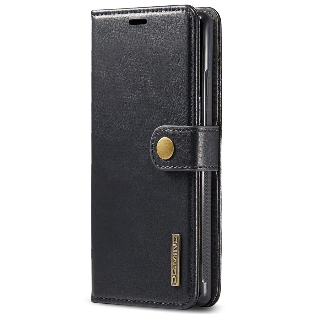DG.MING Split Leather Cover Wallet Stand Design Detachable Magnetic Absorption Phone Case for Google Pixel 6 - Black-2