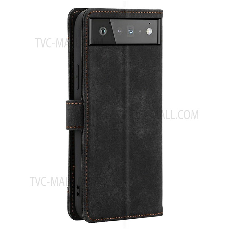 CASE CRAFT Shockproof Wallet Stand Function Outer Card Slot Design Leather Phone Cover Case for Google Pixel 6 Pro - Black-3