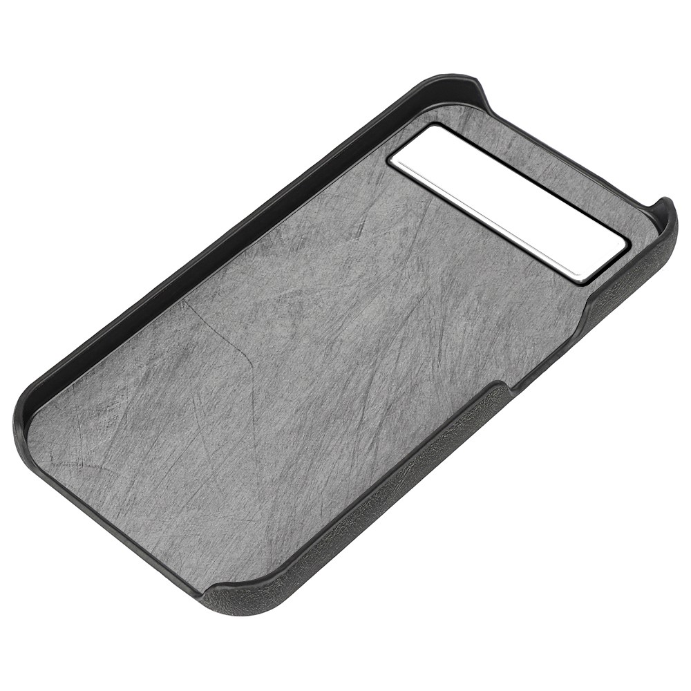 Lightweight Hard Phone Protective Covering PU Leather Coated PC Case Cell Phone Protective Shell for Google Pixel 6a - Black-3