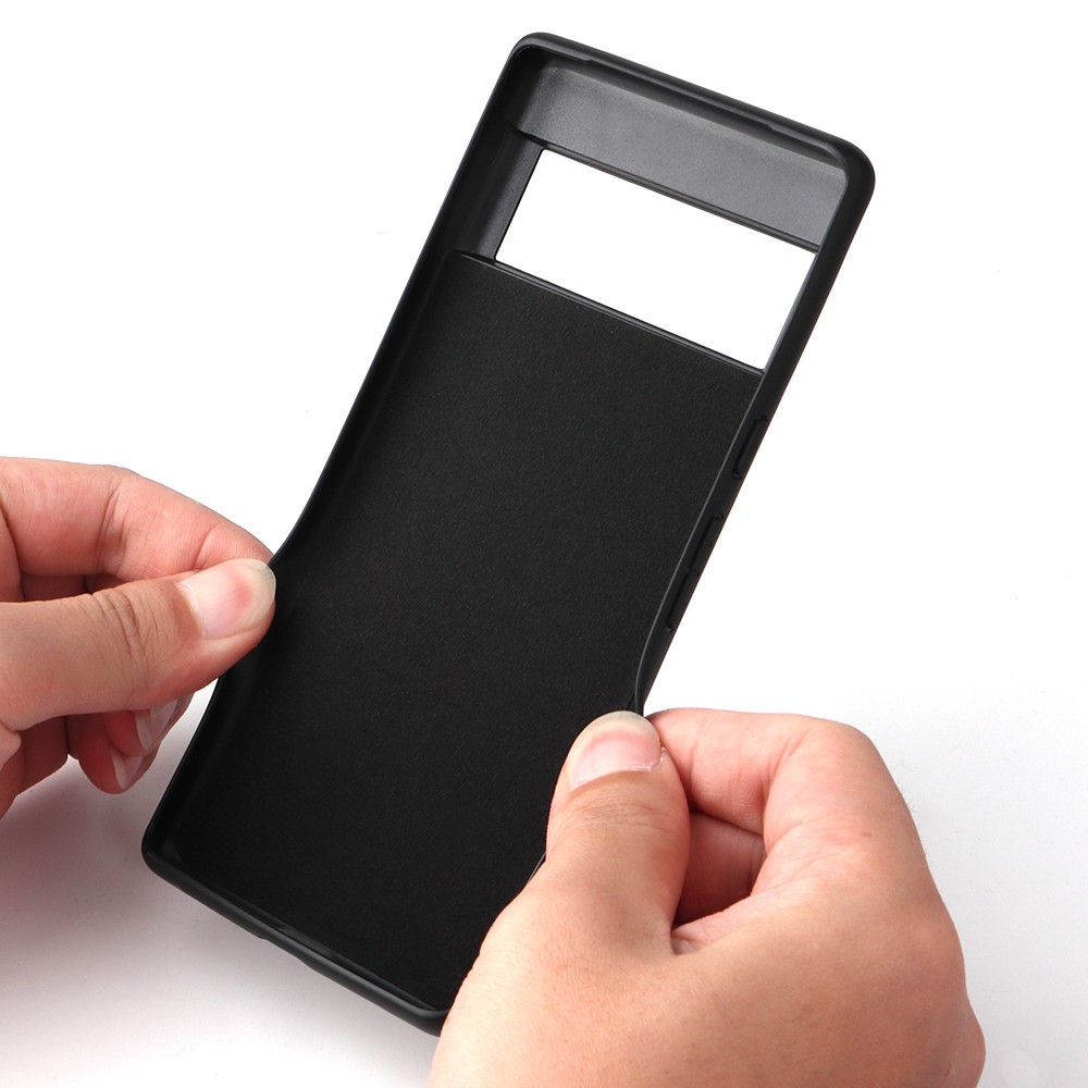 Adjustable Kickstand Design PU Leather Coated Phone Case Anti-fall Built-in Metal Sheet Cover for Google Pixel 6 - Cross Texture/Black-7